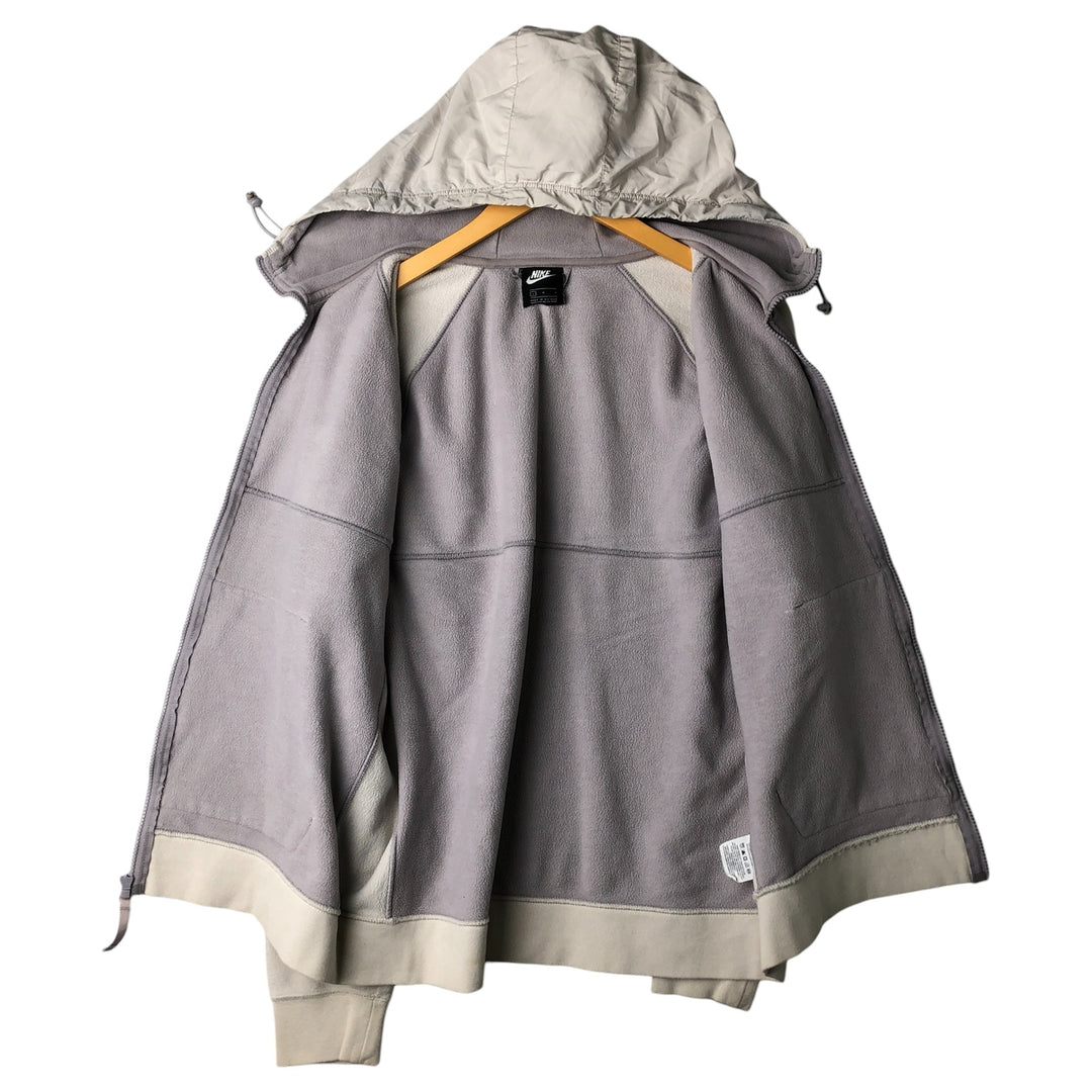 Nike Women's Large Fleece Full-Zip Hoodie polyester gray type Vintage Second Hand