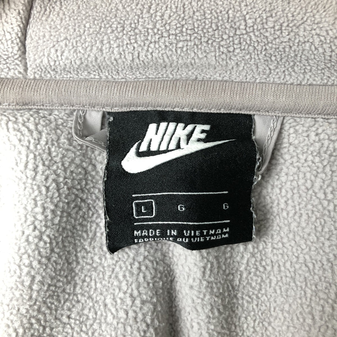 Nike Women's Large Fleece Full-Zip Hoodie polyester gray type Vintage Second Hand