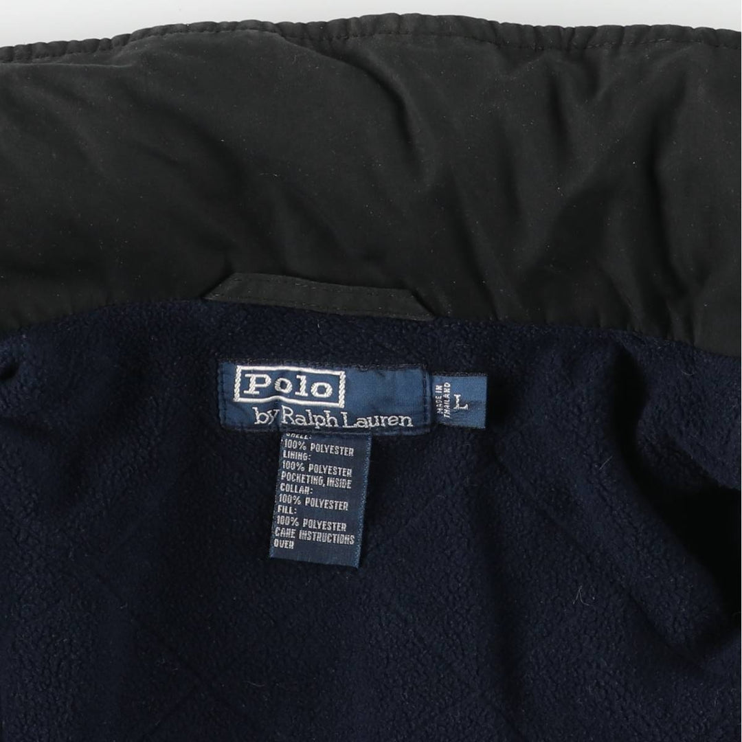 Ralph Lauren POLO by Ralph Lauren padded puffer jacket, men's size L polyester black type Vintage Second Hand