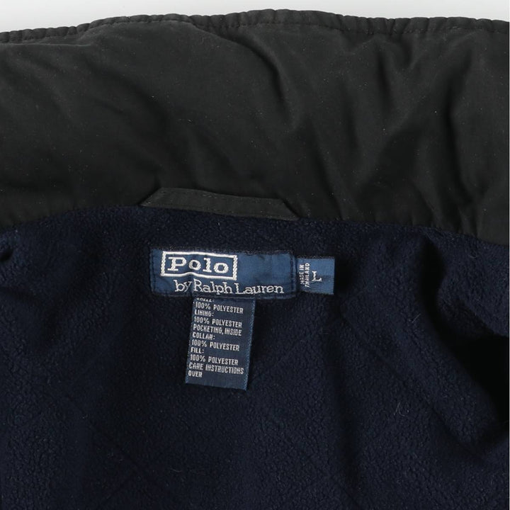 Ralph Lauren POLO by Ralph Lauren padded puffer jacket, men's size L polyester black type Vintage Second Hand