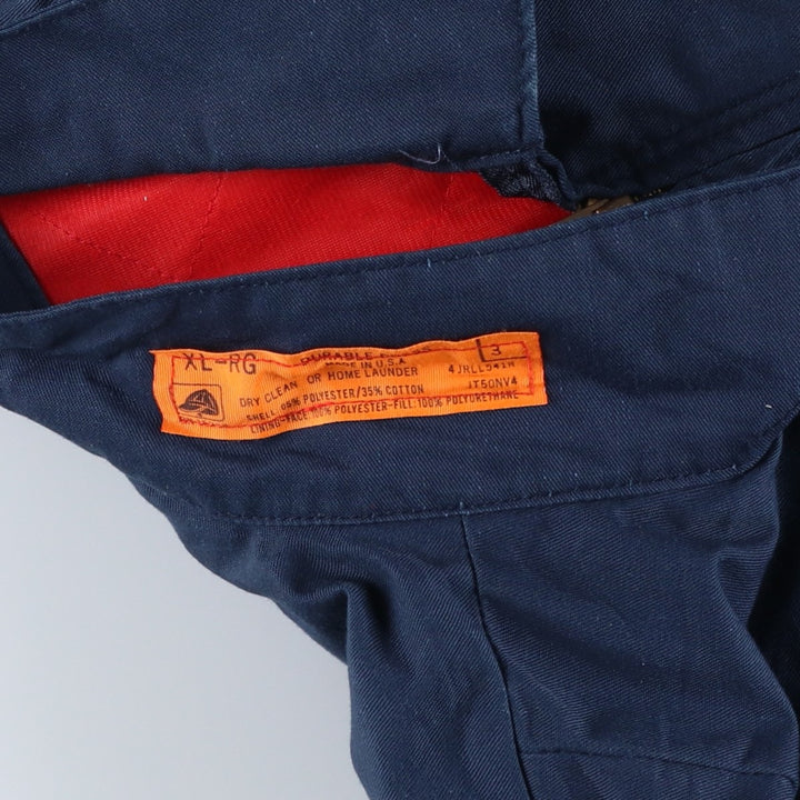Vintage 70s-80'S Red Kap padded work jacket, made in the USA, men's size XL polyester navy blue type Vintage Second Hand