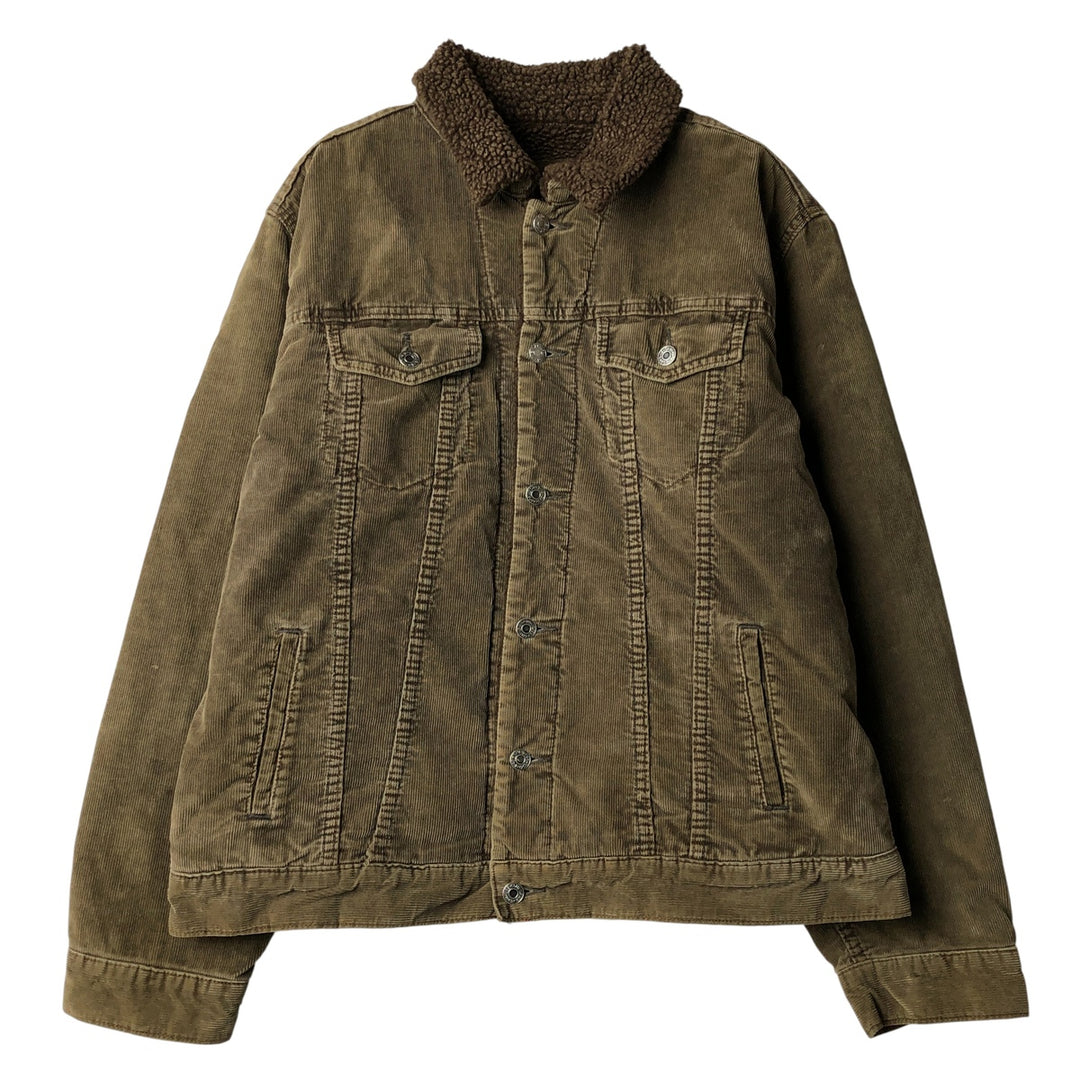 2000'S GAP padded corduroy boa jacket, men's size L cotton Khaki type Vintage Second Hand