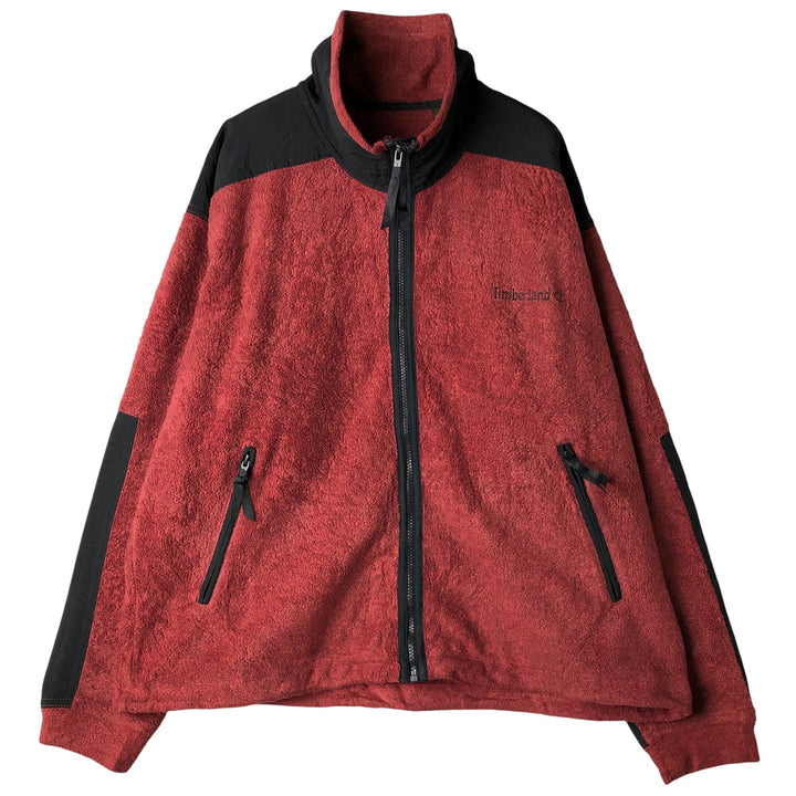 Vintage 90'S Timberland WEATHERGEAR fleece jacket, made in the USA, size M. polyester burgundy type Vintage Second Hand