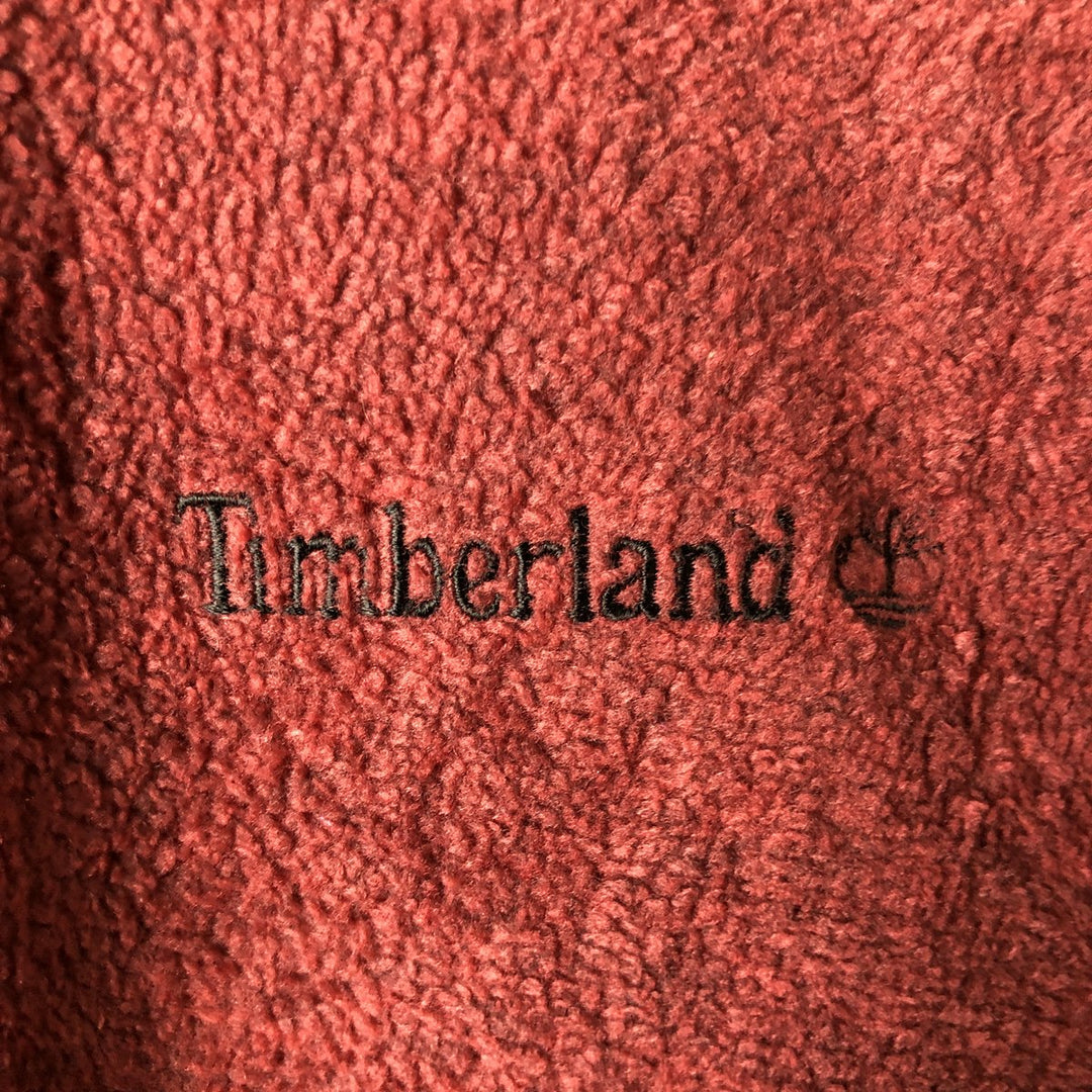 Vintage 90'S Timberland WEATHERGEAR fleece jacket, made in the USA, size M. polyester burgundy type Vintage Second Hand