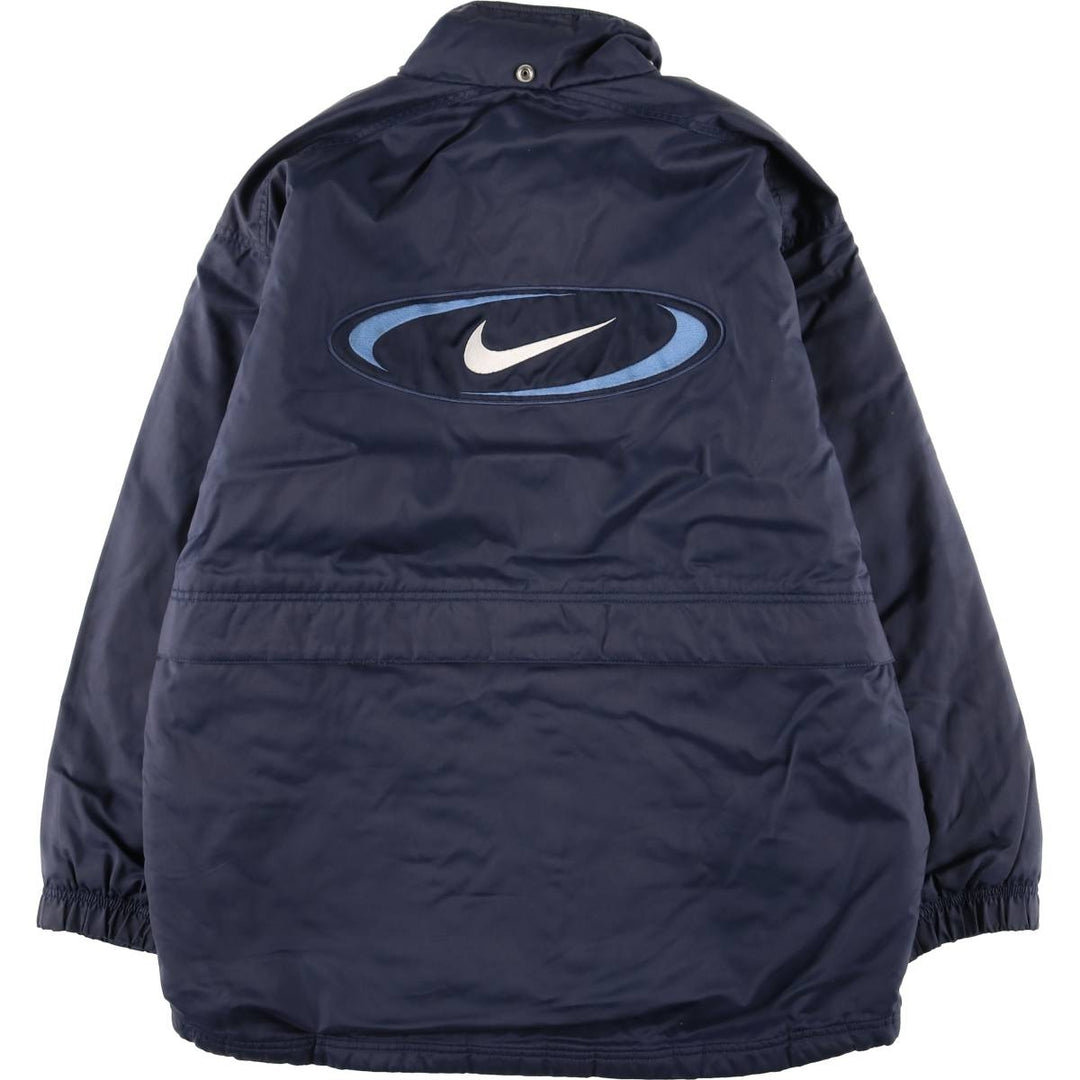 90'S Nike Back Logo Padded Puffer Jacket Men's Medium Vintage Nylon navy blue type Vintage Second Hand