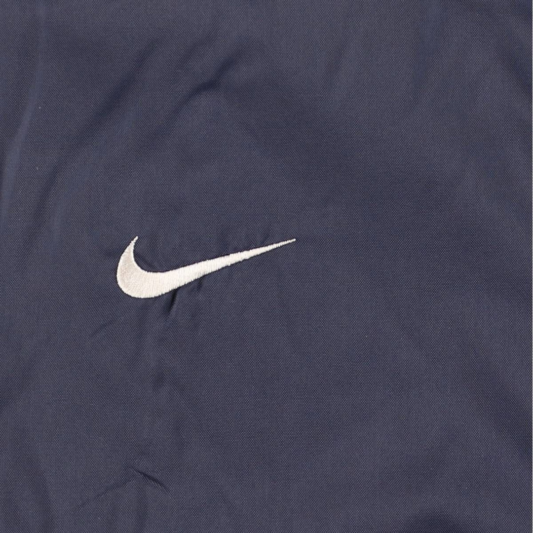 90'S Nike Back Logo Padded Puffer Jacket Men's Medium Vintage Nylon navy blue type Vintage Second Hand
