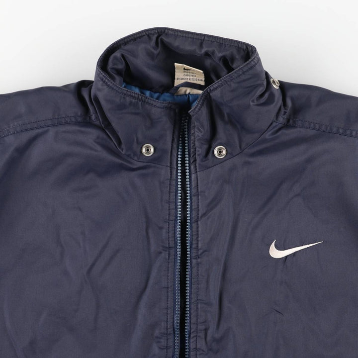 90'S Nike Back Logo Padded Puffer Jacket Men's Medium Vintage Nylon navy blue type Vintage Second Hand