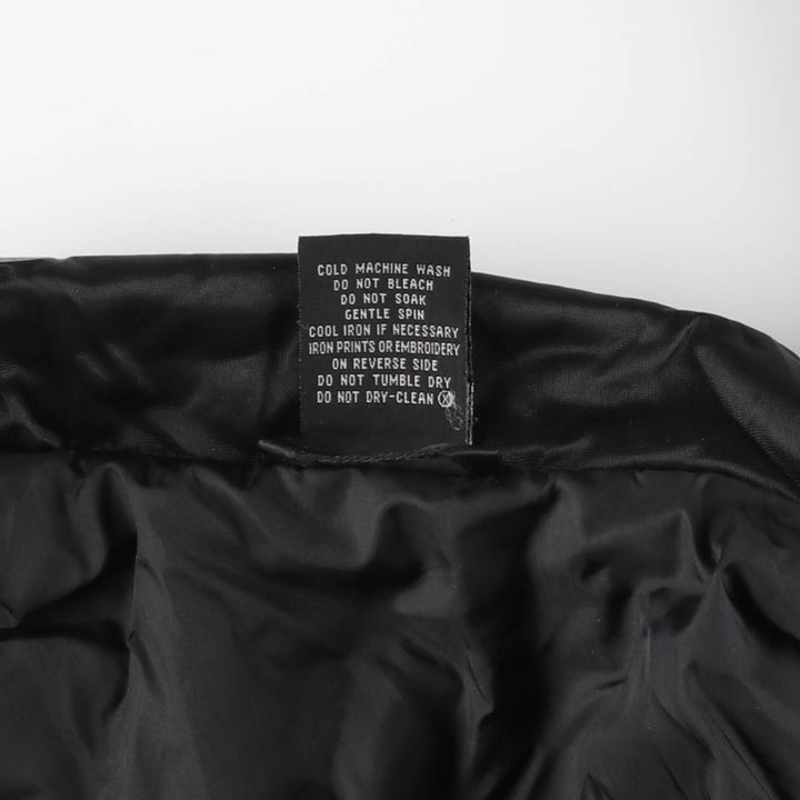 90s-00'S Adidas Trefoil logo, large back logo, collared padded puffer jacket, men's size M Nylon black type Vintage Second Hand