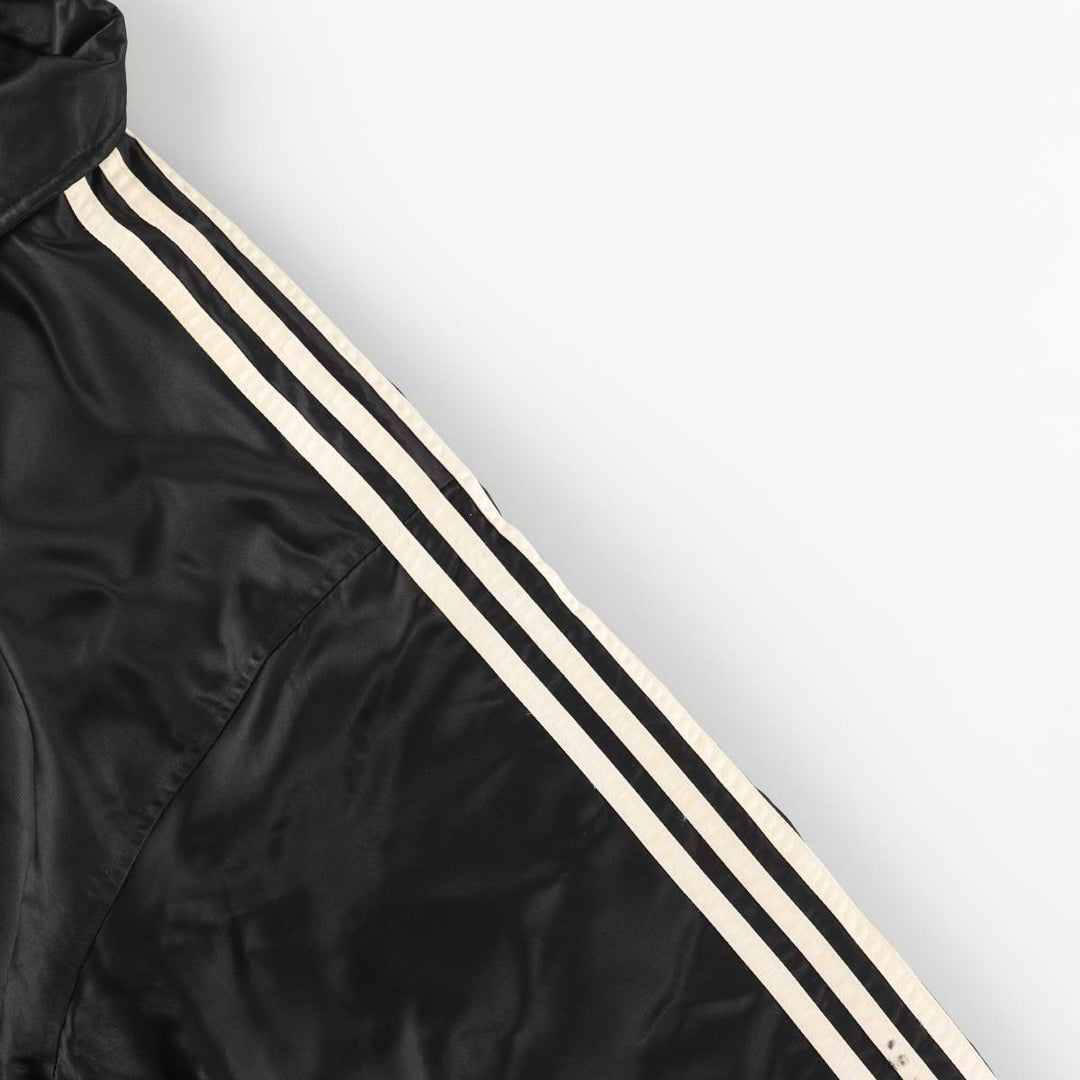 90s-00'S Adidas Trefoil logo, large back logo, collared padded puffer jacket, men's size M Nylon black type Vintage Second Hand