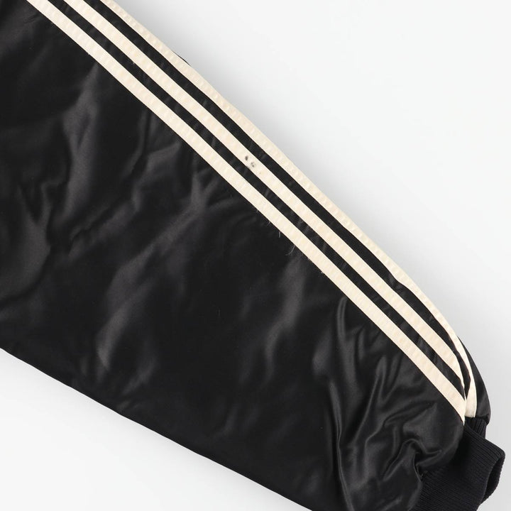 90s-00'S Adidas Trefoil logo, large back logo, collared padded puffer jacket, men's size M Nylon black type Vintage Second Hand