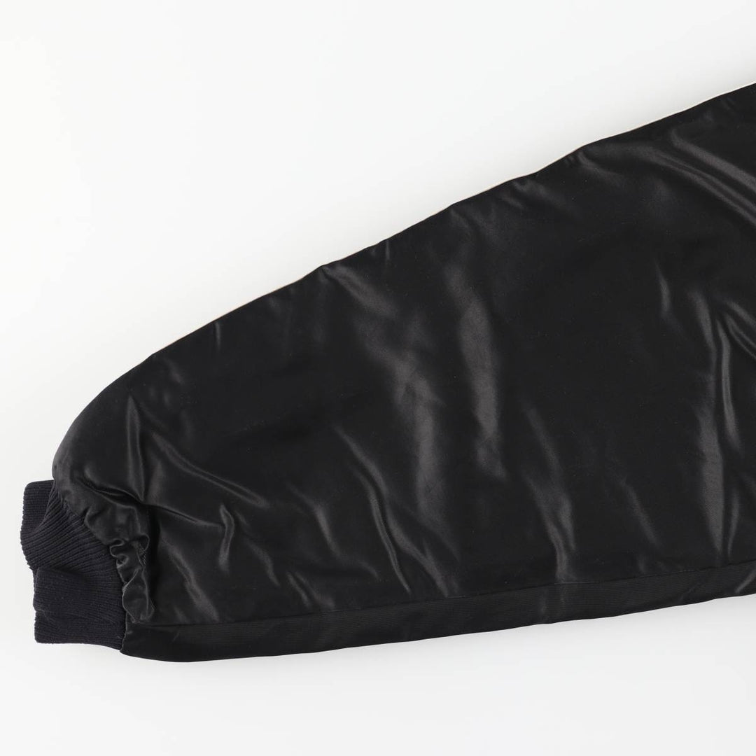 90s-00'S Adidas Trefoil logo, large back logo, collared padded puffer jacket, men's size M Nylon black type Vintage Second Hand