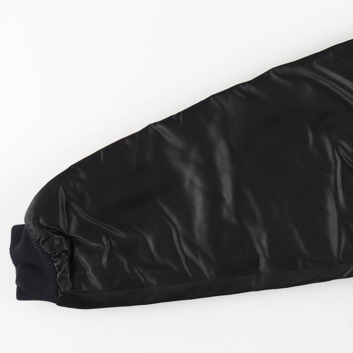90s-00'S Adidas Trefoil logo, large back logo, collared padded puffer jacket, men's size M Nylon black type Vintage Second Hand