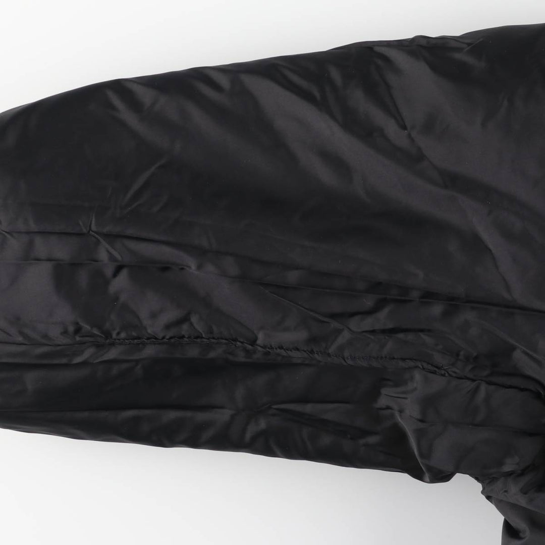 90s-00'S Adidas Trefoil logo, large back logo, collared padded puffer jacket, men's size M Nylon black type Vintage Second Hand