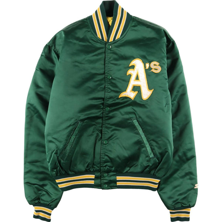 90'S MLB Oakland Athletics Starter Nylon Stadium Jacket, Vintage, Men's Size XL Nylon green type Vintage Second Hand