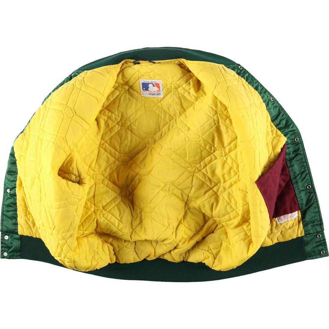 90'S MLB Oakland Athletics Starter Nylon Stadium Jacket, Vintage, Men's Size XL Nylon green type Vintage Second Hand