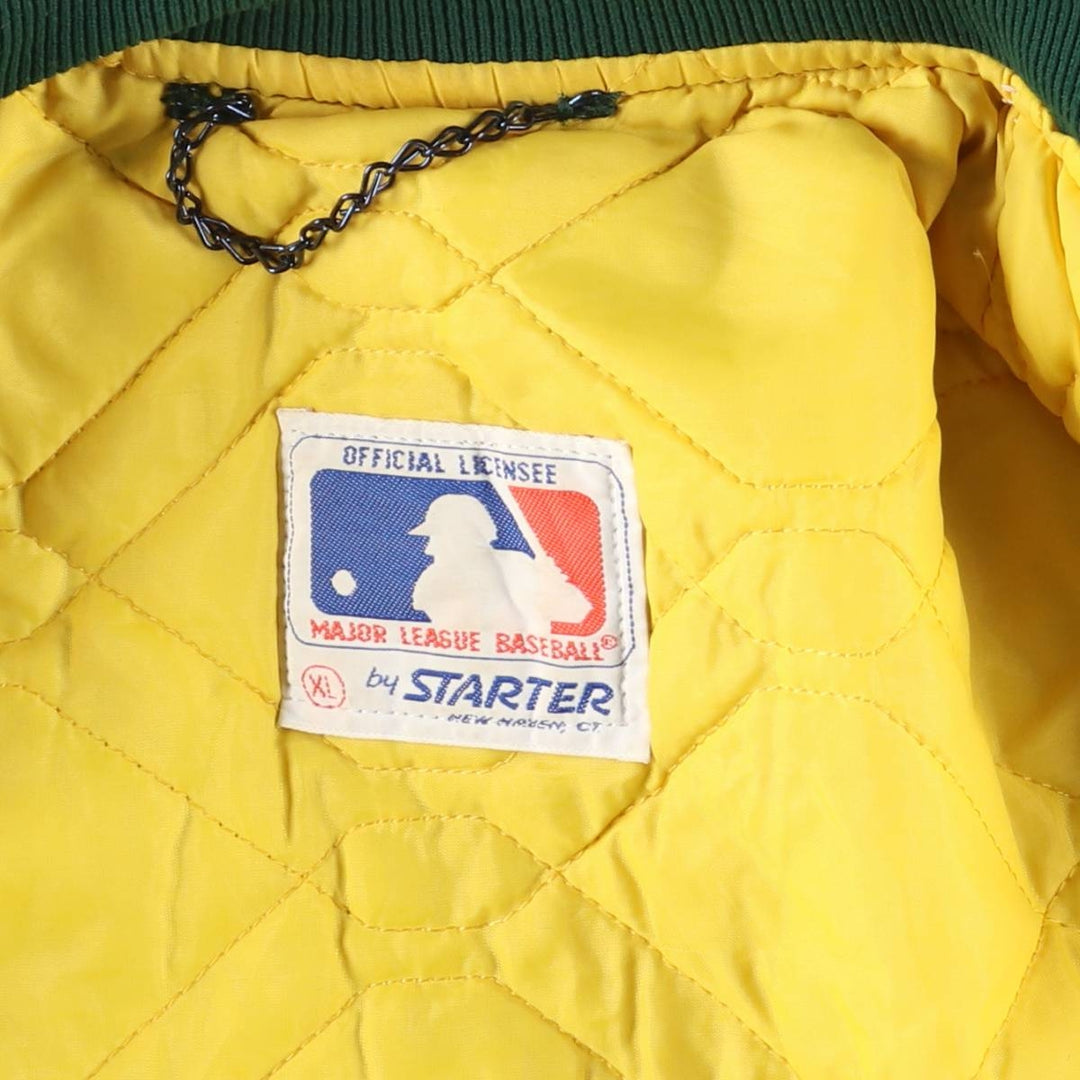 90'S MLB Oakland Athletics Starter Nylon Stadium Jacket, Vintage, Men's Size XL Nylon green type Vintage Second Hand