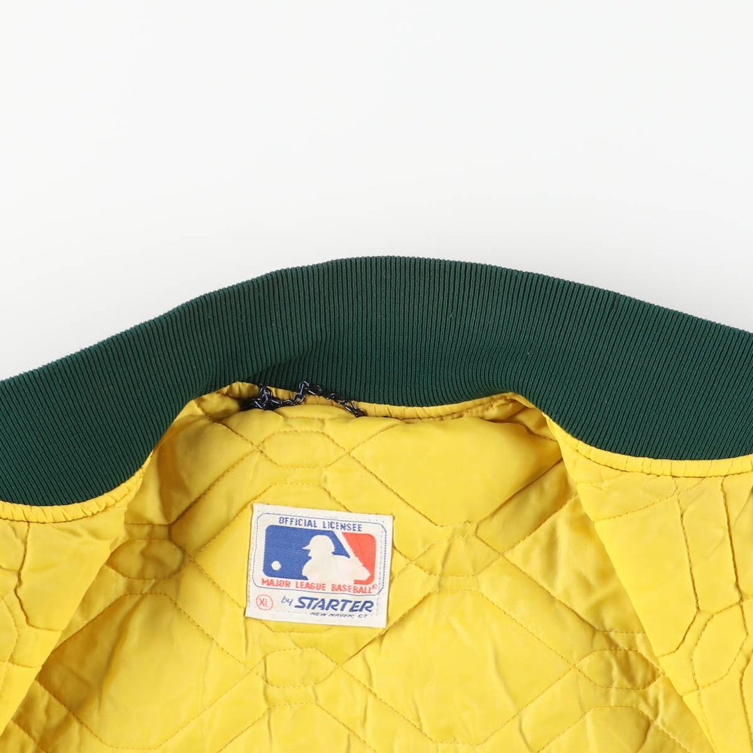 90'S MLB Oakland Athletics Starter Nylon Stadium Jacket, Vintage, Men's Size XL Nylon green type Vintage Second Hand