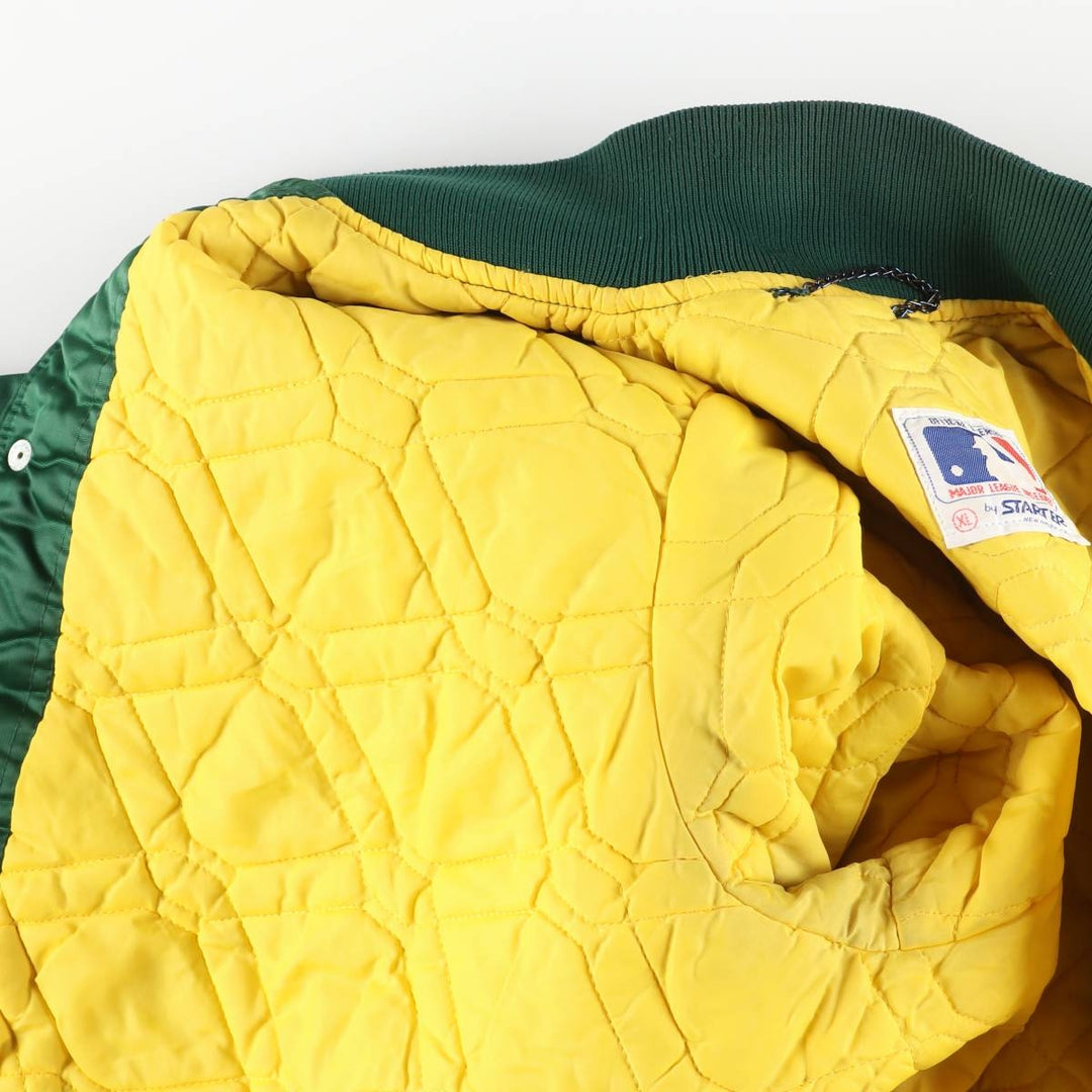 90'S MLB Oakland Athletics Starter Nylon Stadium Jacket, Vintage, Men's Size XL Nylon green type Vintage Second Hand