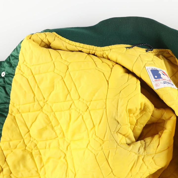 90'S MLB Oakland Athletics Starter Nylon Stadium Jacket, Vintage, Men's Size XL Nylon green type Vintage Second Hand