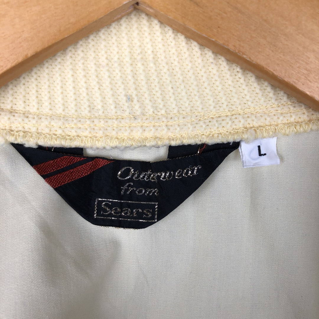 70s~80'S Sears Derby Jacket Cup Shoulder Jacket Men's L Size Vintage polyester yellow type Vintage Second Hand
