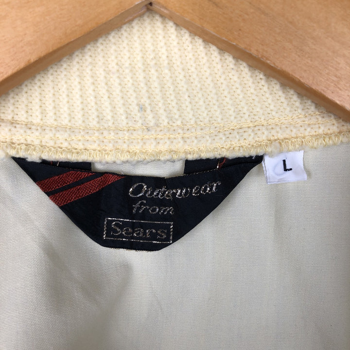 70s~80'S Sears Derby Jacket Cup Shoulder Jacket Men's L Size Vintage polyester yellow type Vintage Second Hand