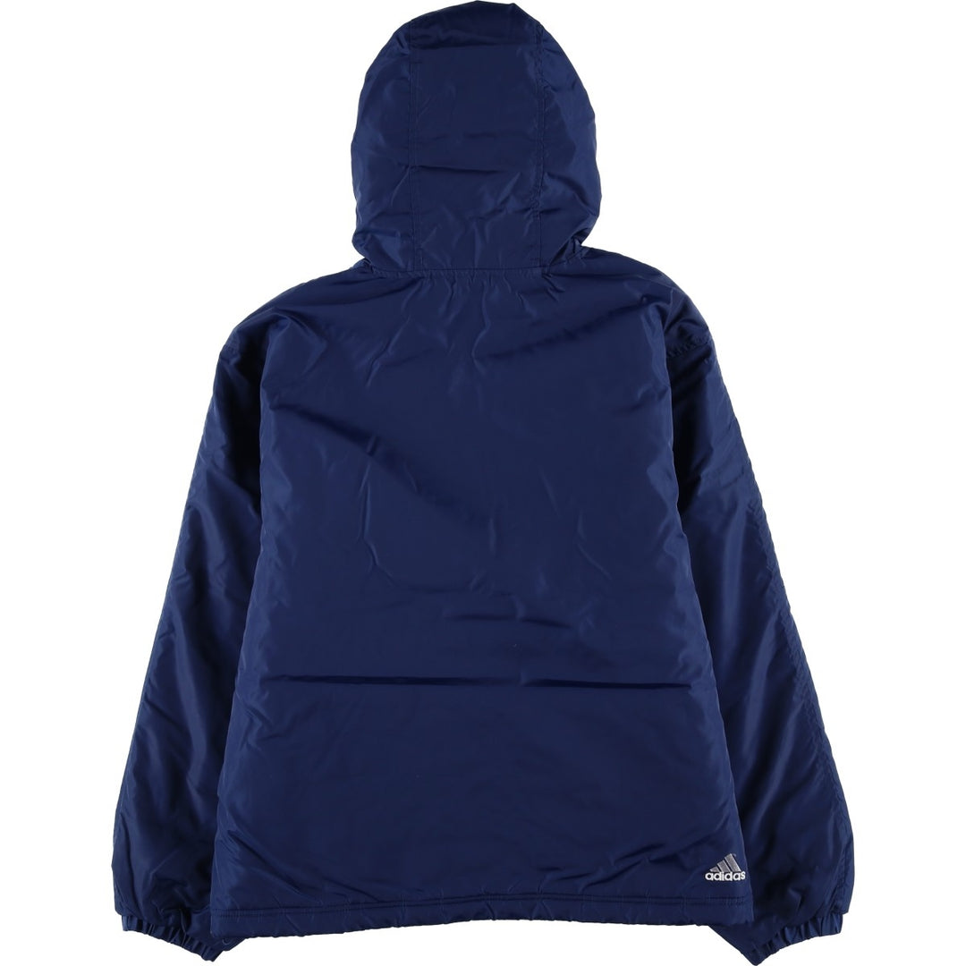 Vintage 90'S adidas padded hoodie/puffer jacket, size M, men's Nylon navy blue type Vintage Second Hand