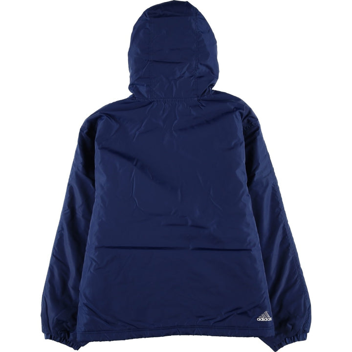 Vintage 90'S adidas padded hoodie/puffer jacket, size M, men's Nylon navy blue type Vintage Second Hand