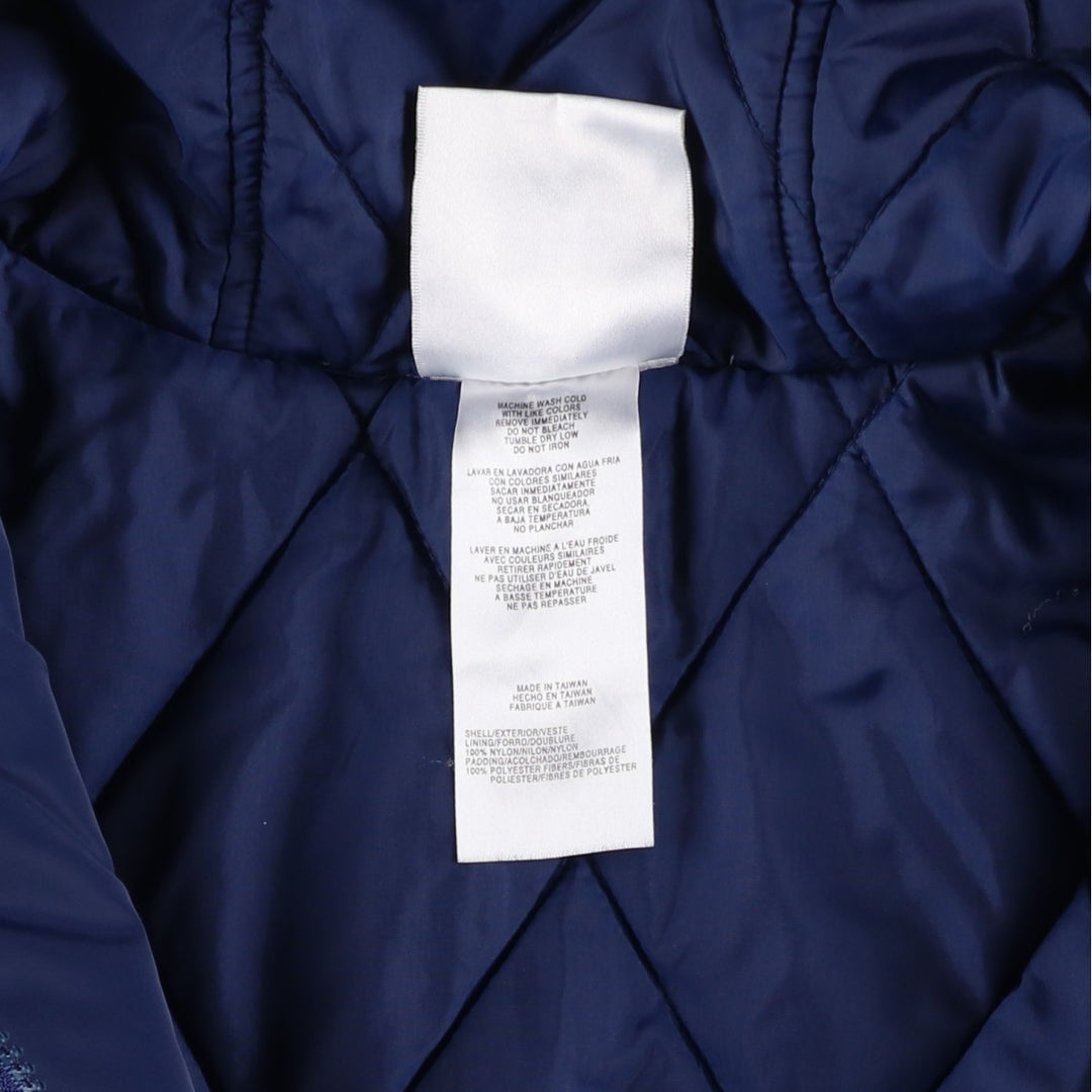 Vintage 90'S adidas padded hoodie/puffer jacket, size M, men's Nylon navy blue type Vintage Second Hand