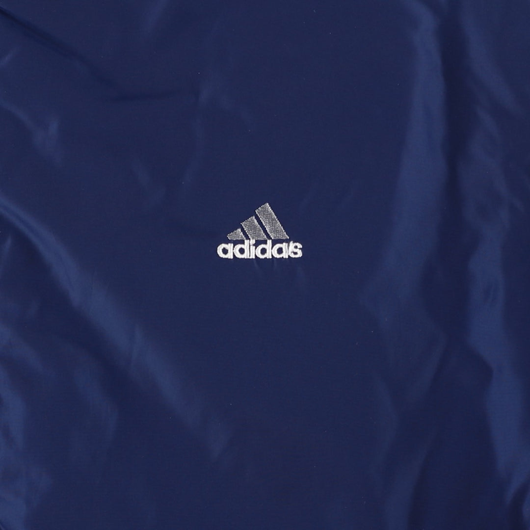 Vintage 90'S adidas padded hoodie/puffer jacket, size M, men's Nylon navy blue type Vintage Second Hand