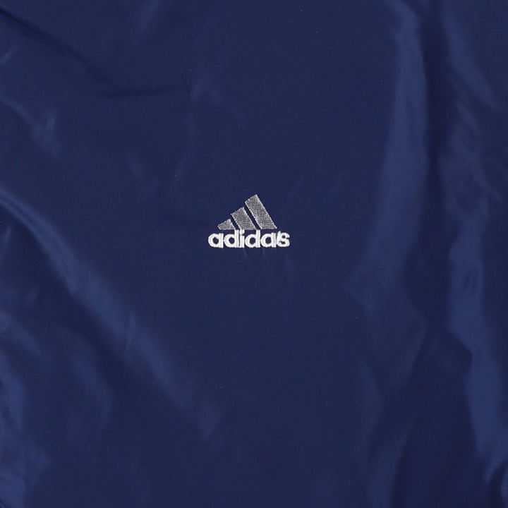 Vintage 90'S adidas padded hoodie/puffer jacket, size M, men's Nylon navy blue type Vintage Second Hand