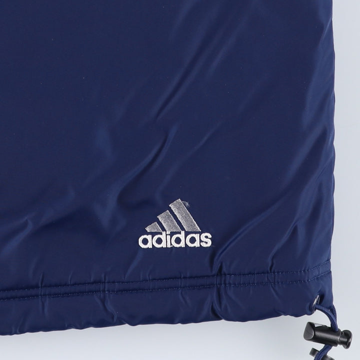 Vintage 90'S adidas padded hoodie/puffer jacket, size M, men's Nylon navy blue type Vintage Second Hand