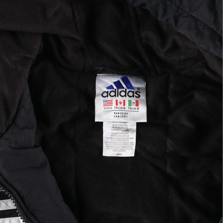 90'S Adidas Padded Parka Puffer Jacket Men's Size L Vintage Nylon black type Vintage Second Hand