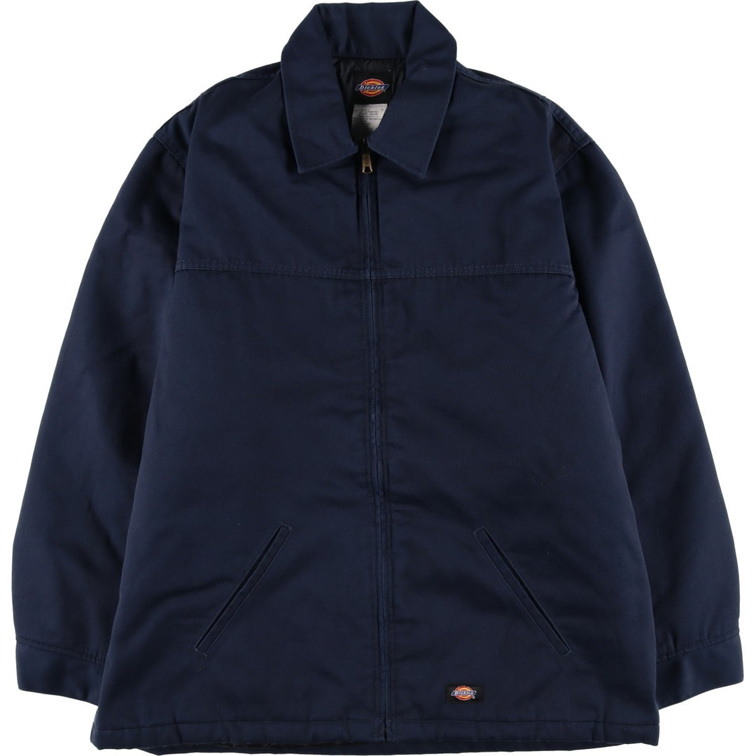 Dickies padded work jacket, men's size XL polyester navy blue type Vintage Second Hand