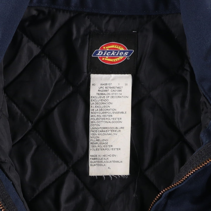 Dickies padded work jacket, men's size XL polyester navy blue type Vintage Second Hand