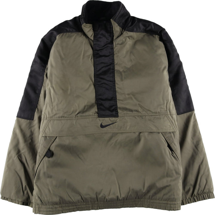 90'S Nike padded half-zip nylon pullover, men's size XL Nylon brown type Vintage Second Hand
