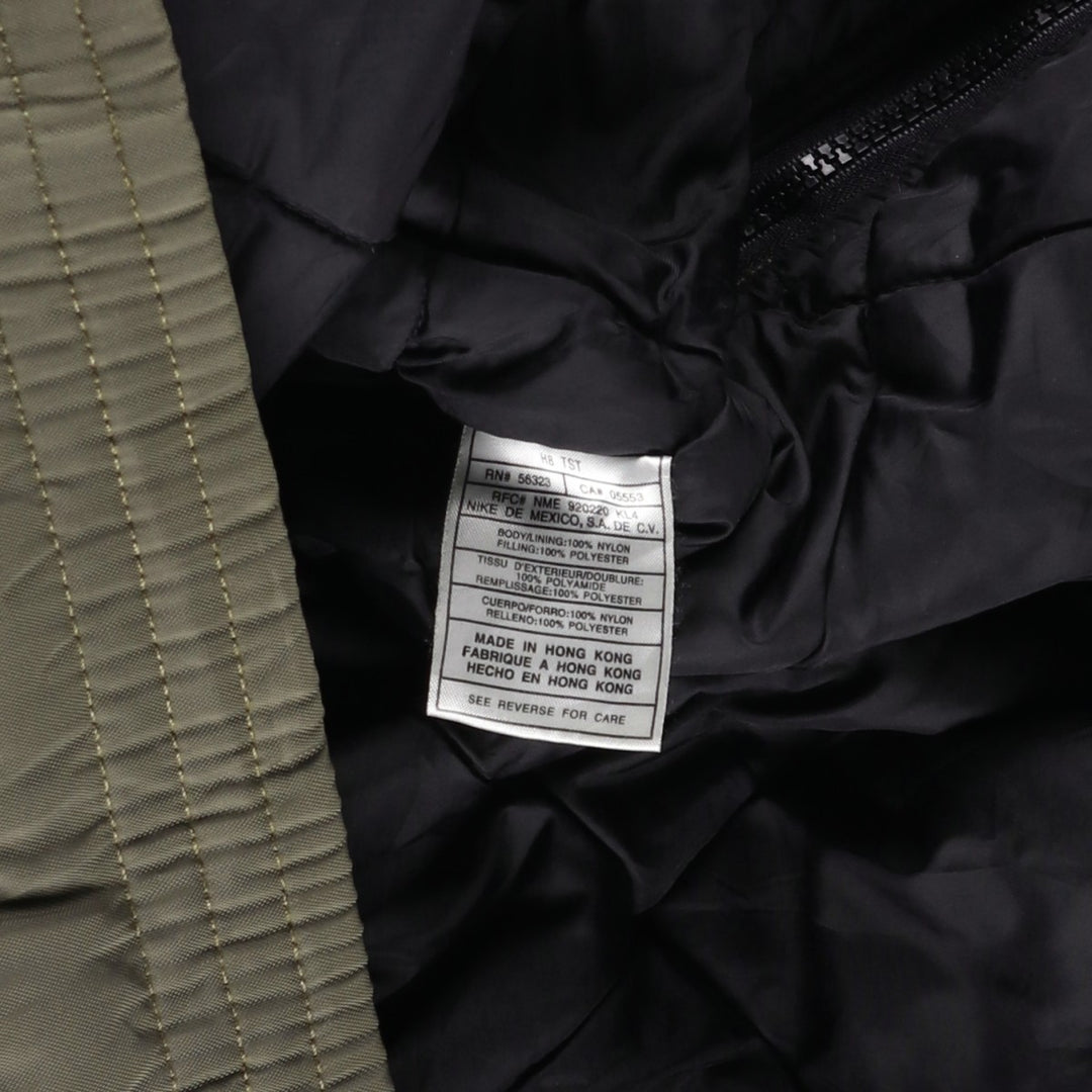 90'S Nike padded half-zip nylon pullover, men's size XL Nylon brown type Vintage Second Hand