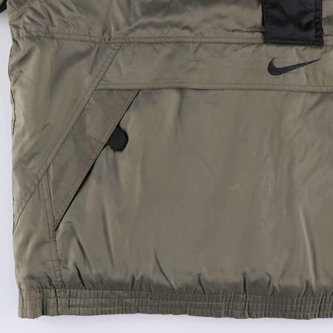 90'S Nike padded half-zip nylon pullover, men's size XL Nylon brown type Vintage Second Hand
