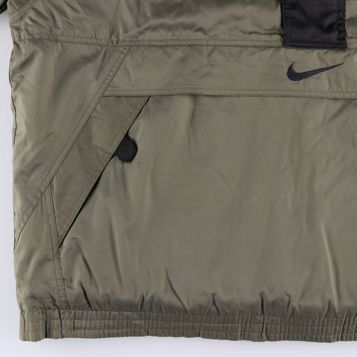 90'S Nike padded half-zip nylon pullover, men's size XL Nylon brown type Vintage Second Hand