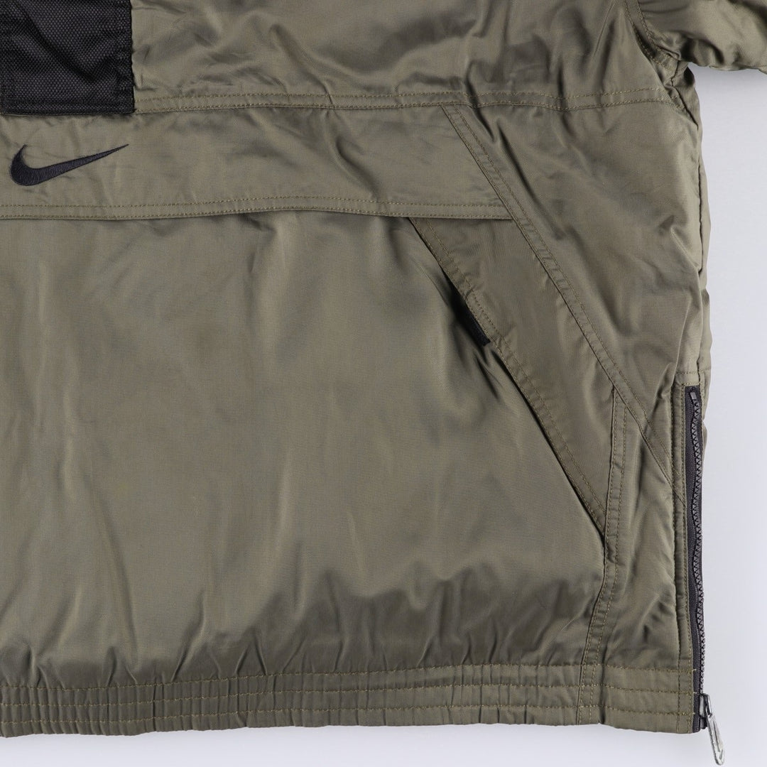 90'S Nike padded half-zip nylon pullover, men's size XL Nylon brown type Vintage Second Hand