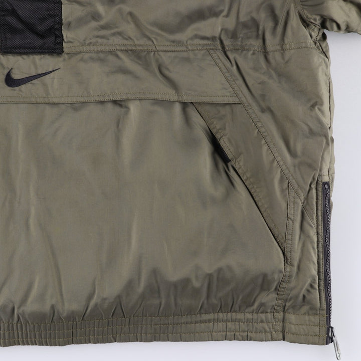 90'S Nike padded half-zip nylon pullover, men's size XL Nylon brown type Vintage Second Hand
