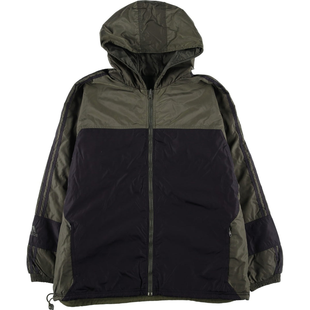 Adidas reversible padded puffer jacket, men's size XL Nylon Khaki type sage green Vintage Second Hand