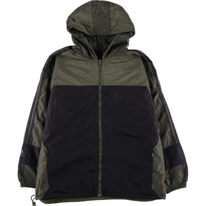Adidas reversible padded puffer jacket, men's size XL Nylon Khaki type sage green Vintage Second Hand