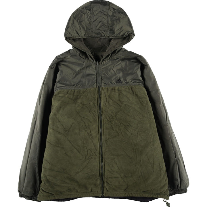 Adidas reversible padded puffer jacket, men's size XL Nylon Khaki type sage green Vintage Second Hand