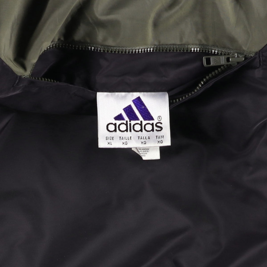 Adidas reversible padded puffer jacket, men's size XL Nylon Khaki type sage green Vintage Second Hand