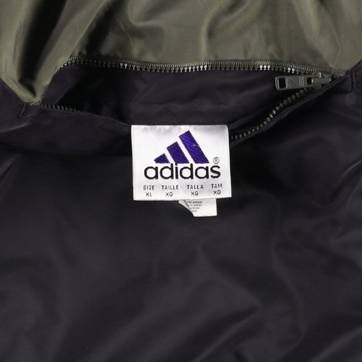 Adidas reversible padded puffer jacket, men's size XL Nylon Khaki type sage green Vintage Second Hand
