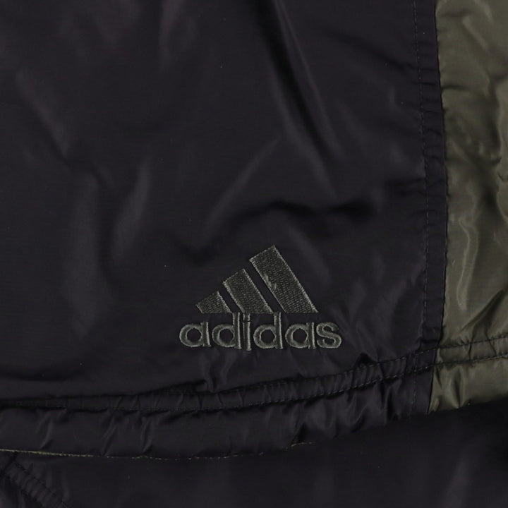 Adidas reversible padded puffer jacket, men's size XL Nylon Khaki type sage green Vintage Second Hand