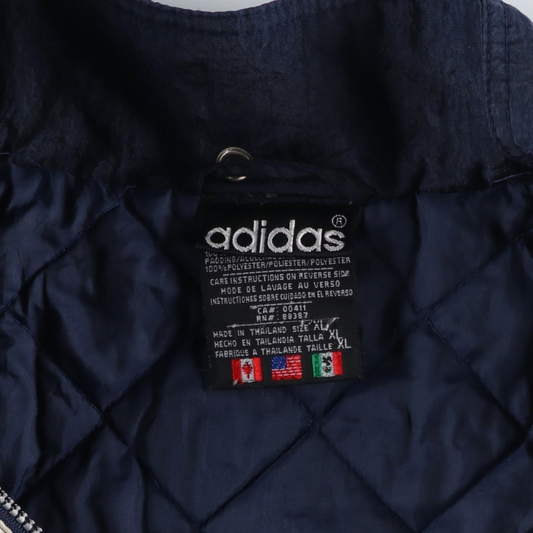 Vintage 80s-90'S Adidas padded puffer jacket, men's size XL Nylon navy blue type Vintage Second Hand