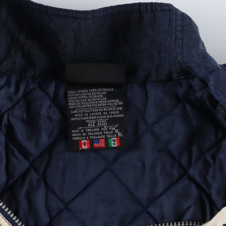 Vintage 80s-90'S Adidas padded puffer jacket, men's size XL Nylon navy blue type Vintage Second Hand