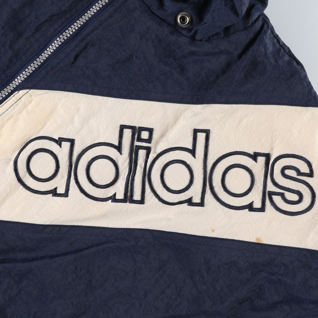Vintage 80s-90'S Adidas padded puffer jacket, men's size XL Nylon navy blue type Vintage Second Hand