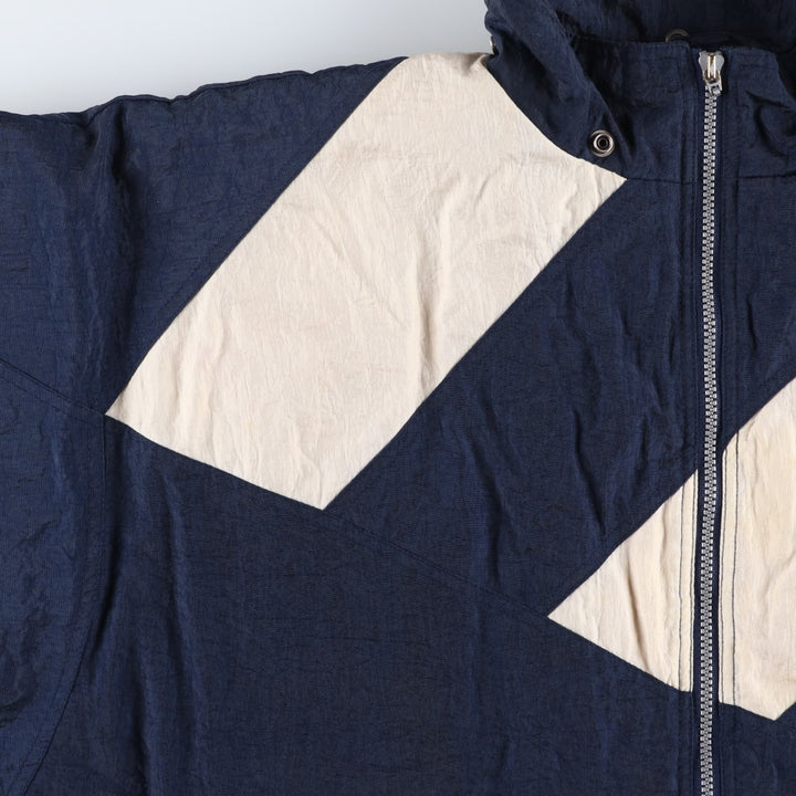 Vintage 80s-90'S Adidas padded puffer jacket, men's size XL Nylon navy blue type Vintage Second Hand